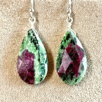 Ruby in Zoisite Dangle Earrings