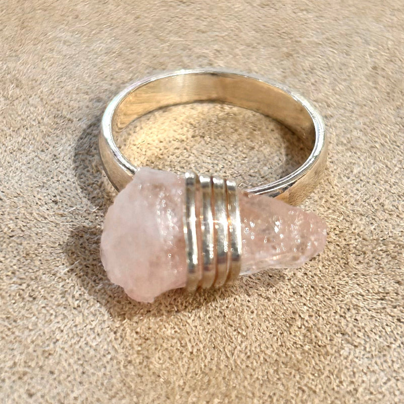 Morganite and Sterling Silver Ring (size 8)