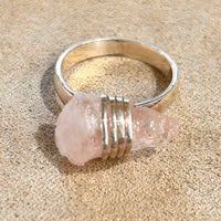 Morganite and Sterling Silver Ring (size 8)