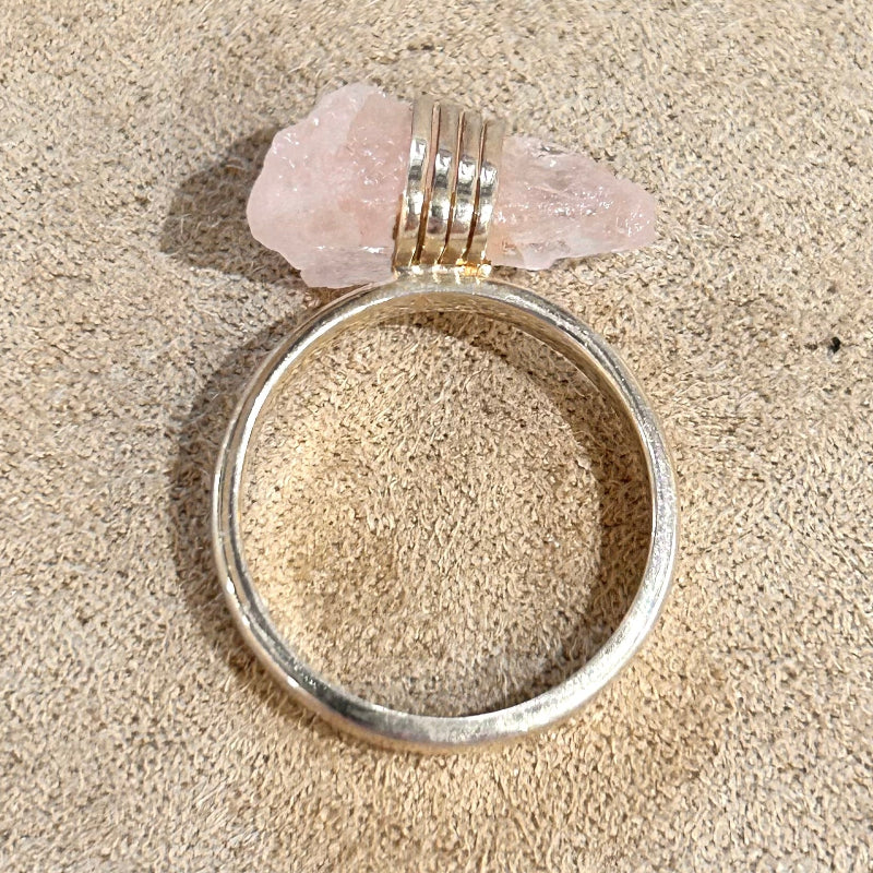 Morganite and Sterling Silver Ring (size 8)