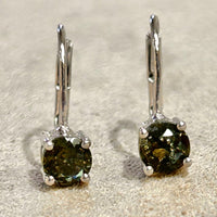 Moldavite Dangle Earrings