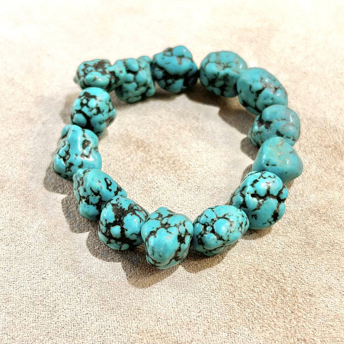 Turquoise Nugget Stretchy Bracelet