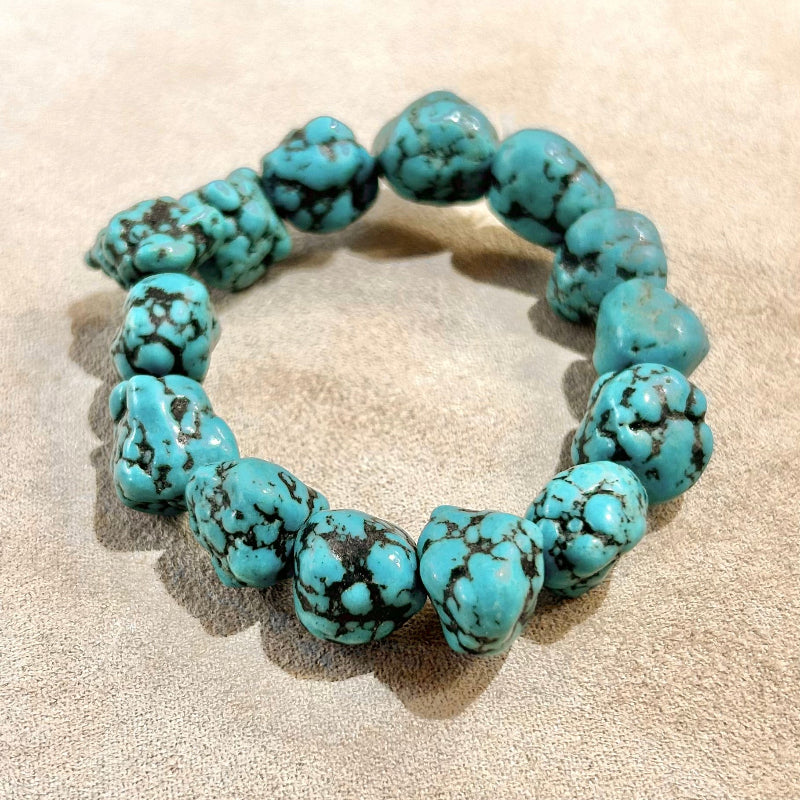 Turquoise Nugget Stretchy Bracelet