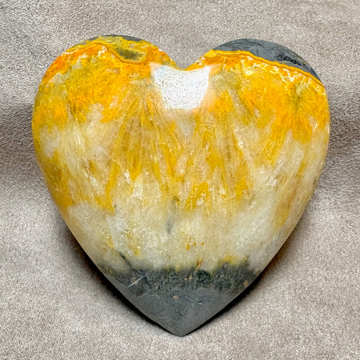 Bumble Bee Jasper Polished Heart