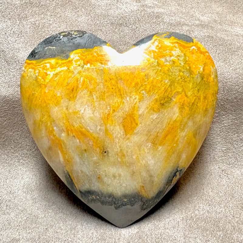 Bumble Bee Jasper Polished Heart