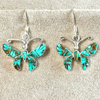 Turquoise and Sterling Silver Butterfly Earrings