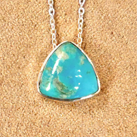 Turquoise and Sterling Silver Pendant and Chain