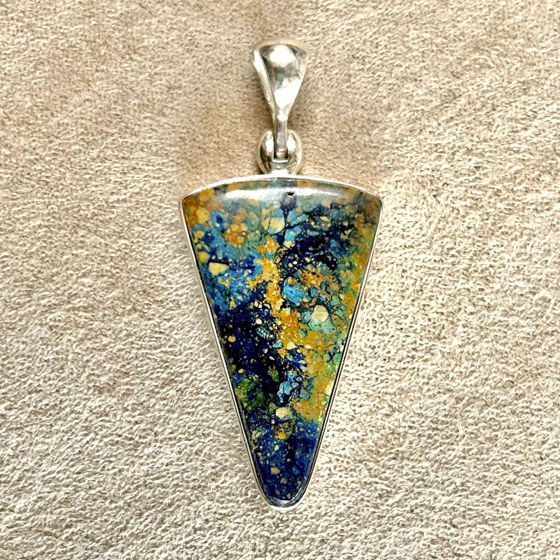 Azurite, Malachite and Sterling Silver Pendant