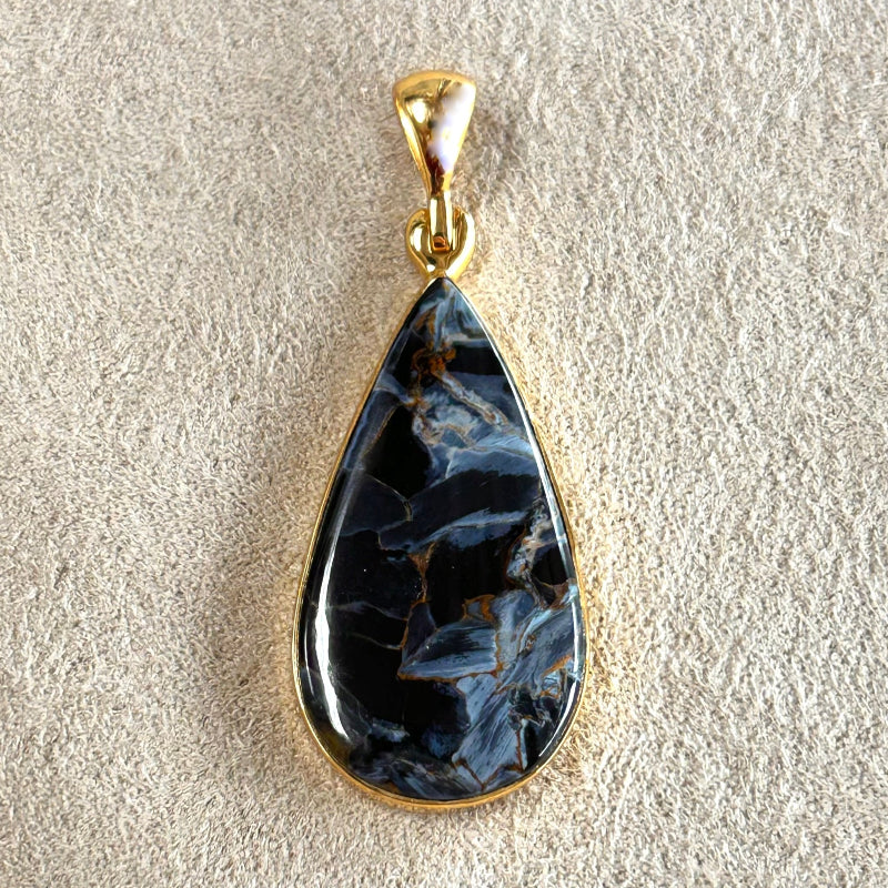 Pietersite and Gold Vermeil Pendant