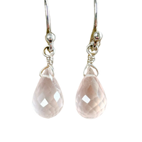 Rose Quartz Briolette Dangle Earrings