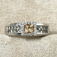 Topaz (Imperial and White) Faceted Ring (size 7)