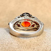 Citrine (Madeira) and White Topaz Cocktail Ring (size 7)