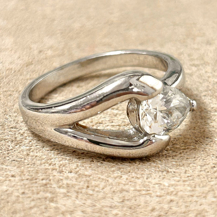 Topaz (White) Faceted Ring (size 7.75)