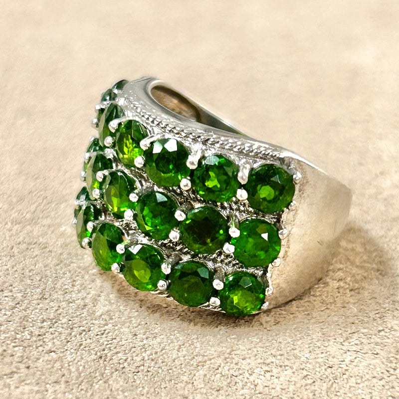 Chrome Diopside Cocktail Ring (Size 8)