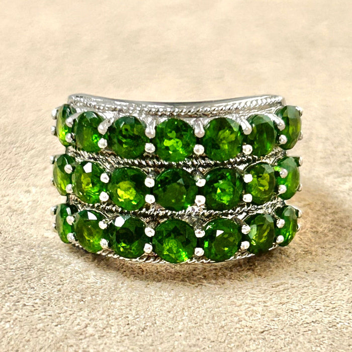 Chrome Diopside Cocktail Ring (Size 8)