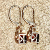 Garnet and White Topaz Dangle Earrings