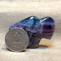Buffalo Fetish Carving in Fluorite