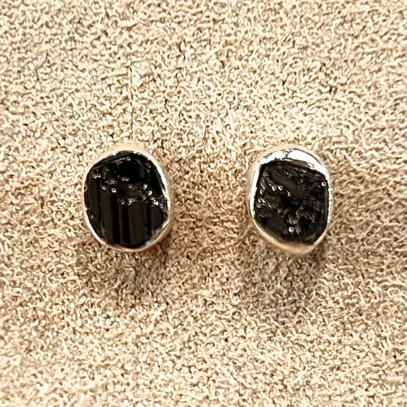 Tourmaline (Black, Schorl) Stud Earrings