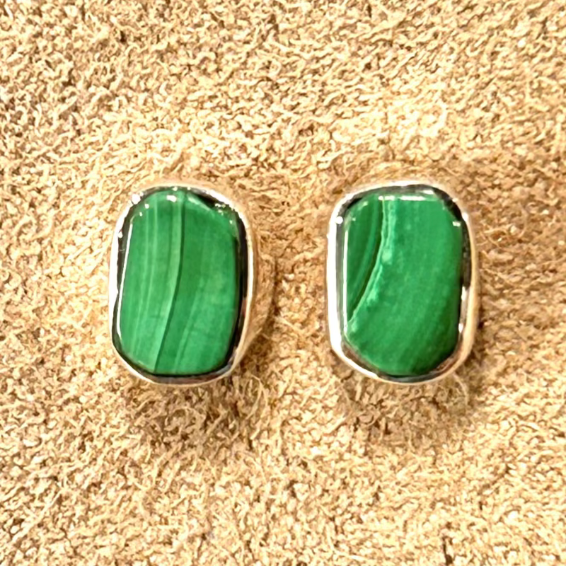 Malachite Stud Earrings