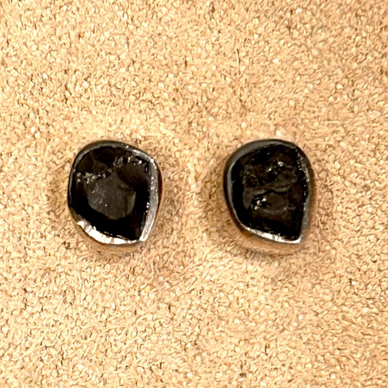 Shungite Rough Stud Earrings