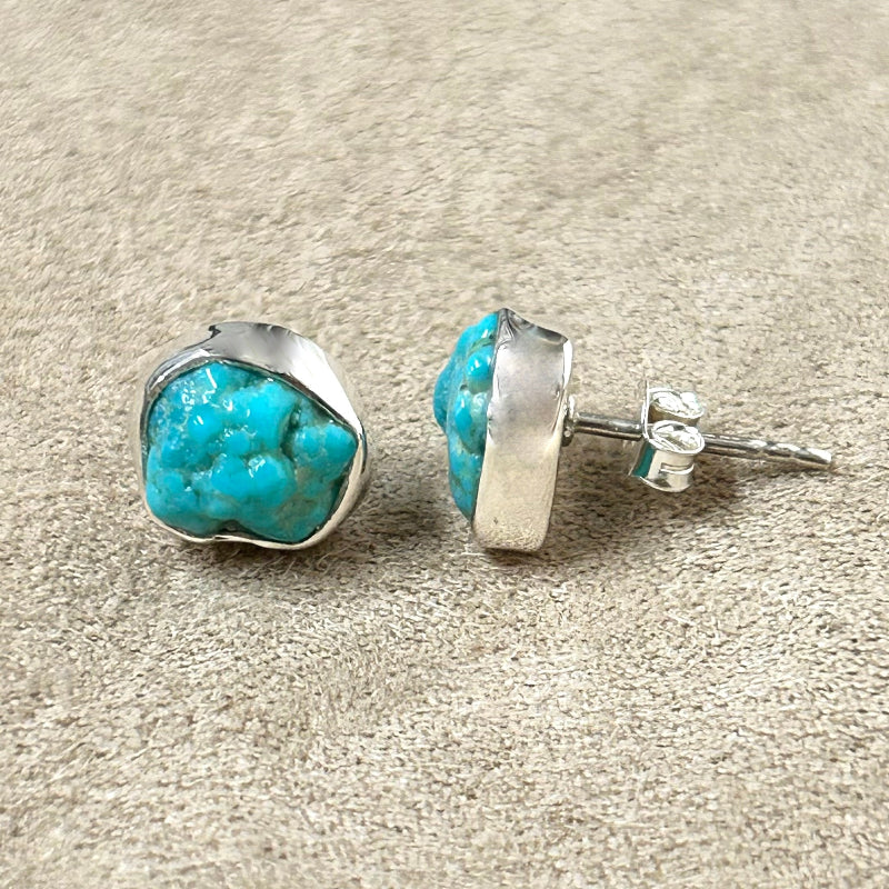Turquoise Rough Post Earrings