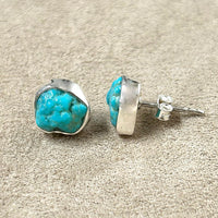 Turquoise Rough Post Earrings