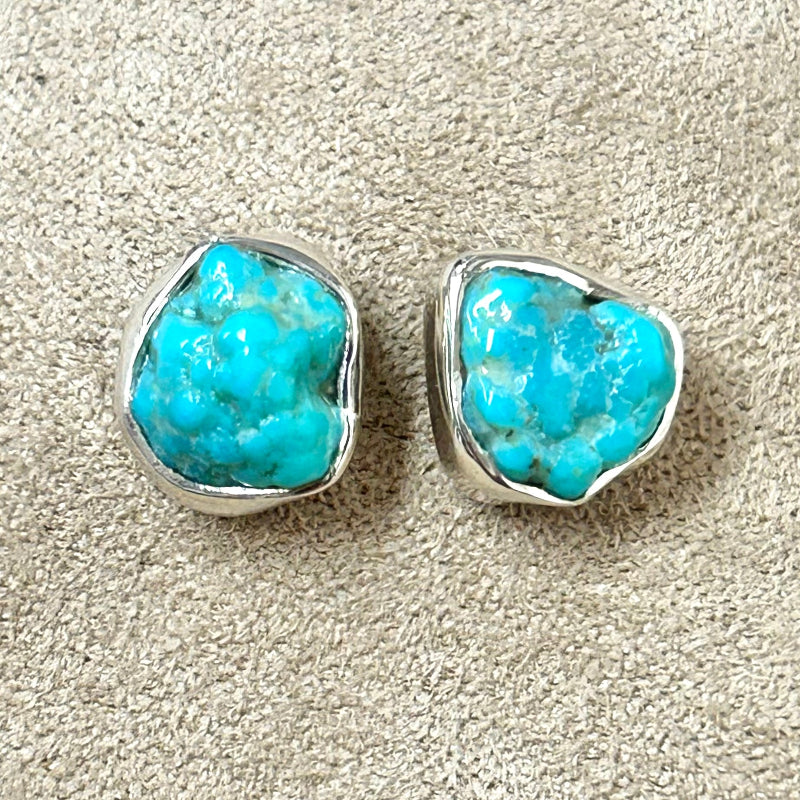 Turquoise Rough Post Earrings