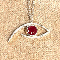 Ruby Eye of Horus Pendant and Chain