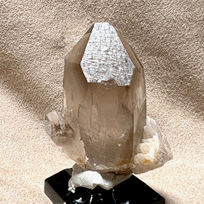 Smoky Quartz Crystal with Albite (Dona Ana Co., New Mexico)