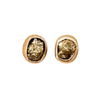 Pyrite Rough Stud Earrings
