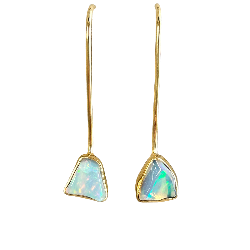 Opal in Gold Vermeil Drop Earrings