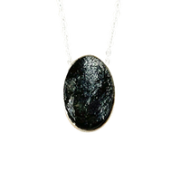 Shungite and Sterling Silver Slide Necklace