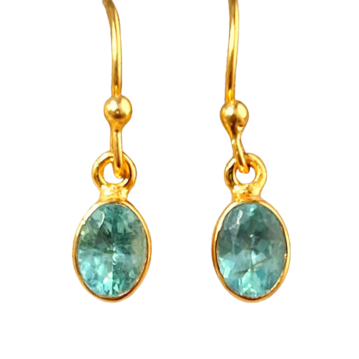 Apatite (Paraba) & Gold Vermeil Dangle Earrings
