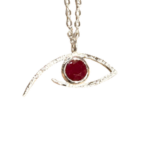 Ruby Eye of Horus Pendant and Chain