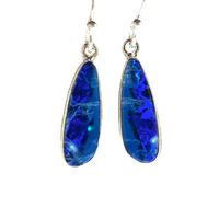Opal (Australian) and Sterling Silver Dangle Earrings