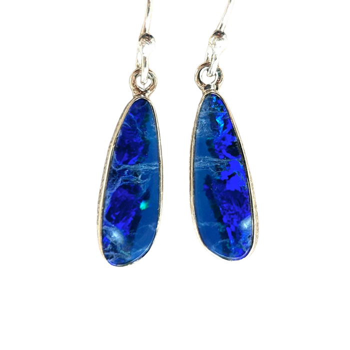 Opal (Australian) and Sterling Silver Dangle Earrings
