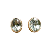 Aquamarine Faceted Stud Earrings