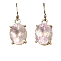 Rose Quartz Faceted Dangle Earrings