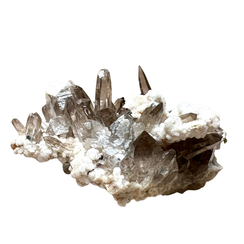 Smoky Quartz with Albite & Orthoclase (Dona Ana Co., New Mexico)