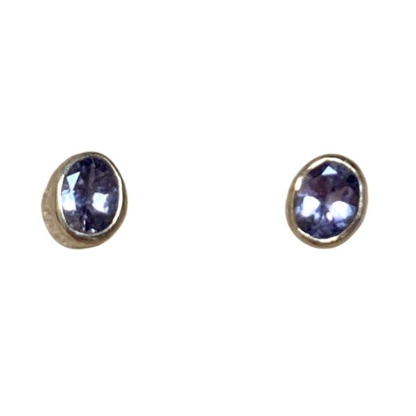 Tanzanite Oval Faceted Post Earrings