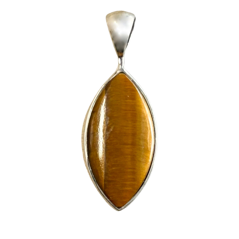 Tigereye and Sterling Silver Pendant