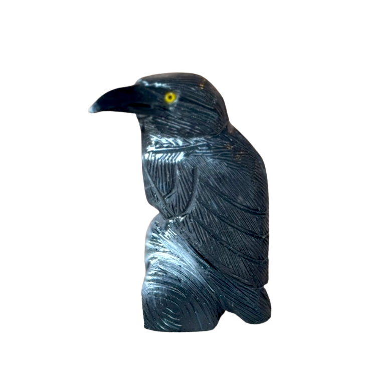 Raven Carving in Black Onyx