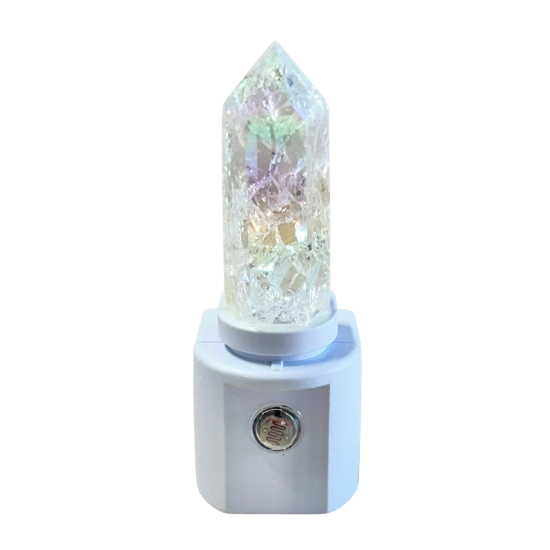 Night Light, Aura "Fire and Ice" Quartz Crystal