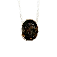 Smoky Quartz (Faceted) in Sterling Silver Pendant and Chain