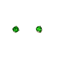 Chrome Diopside Faceted Post Earrings