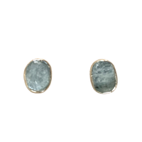 Aquamarine Bezel-Set Post Earrings