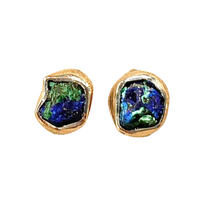 Azurite and Malachite Stud Earrings