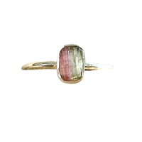 Watermelon Tourmaline (Rough) Stacker Ring