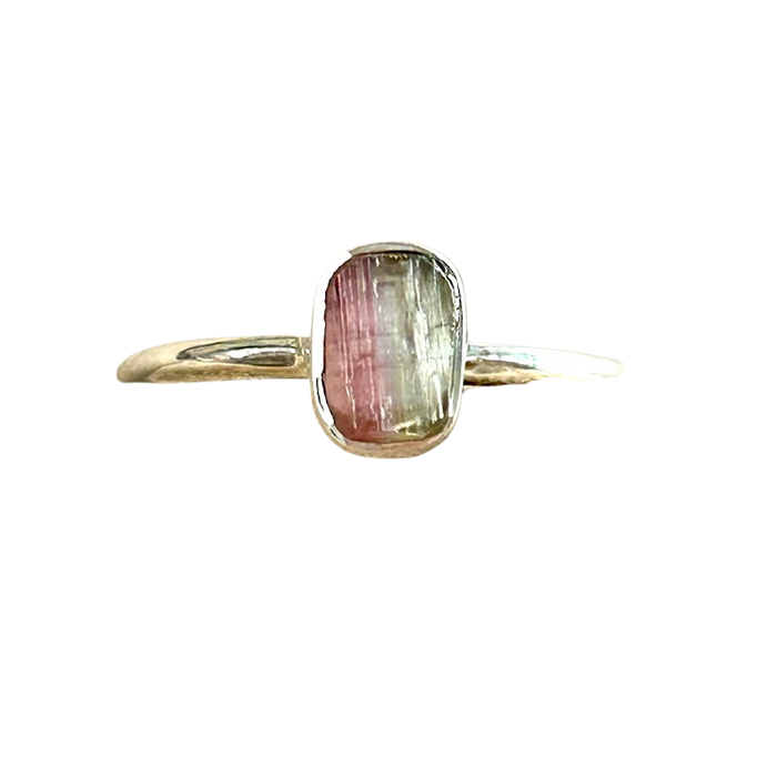Watermelon Tourmaline (Rough) Stacker Ring