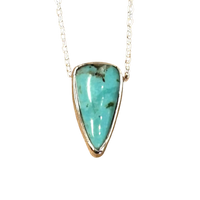 Turquoise and Sterling Silver Pendant and Chain